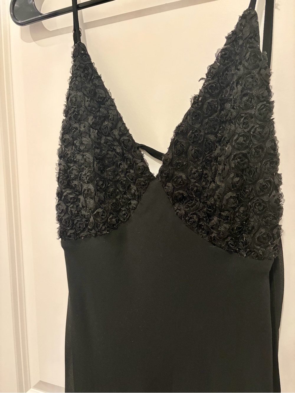 Wild Fable Black Rosette-Detail Slip Dress